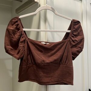 PacSun LA Hearts brown shirt sleeve top